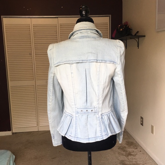 🧵I.N.C. STRETCH DENIM JEAN FRONT RUFFLE JACKET🧵 - Picture 3 of 8